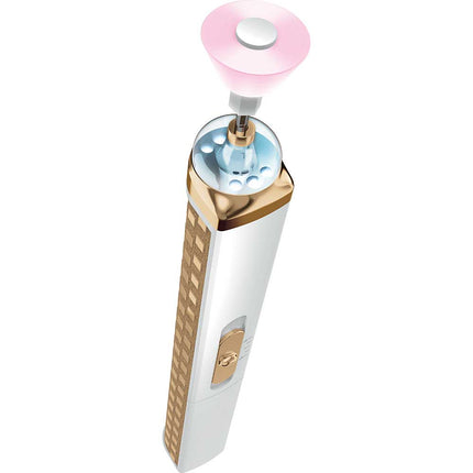 ECHARGEABLE SALON STYLE MANICURE SET WITH LED LIGHT, White/Gold
