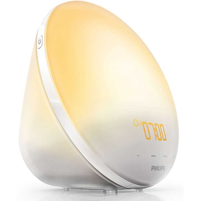 Wake-Up Light Alarm Clock with Sunrise Simulation and Sunset Fading Night Light, White