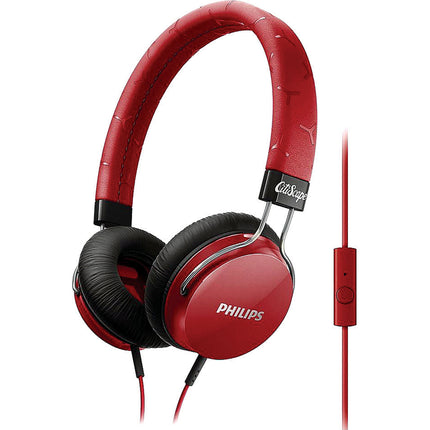 Fixie On Ear Stereo Headphones with Mic, Red