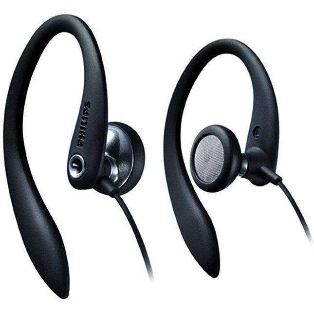 Flexible Earhook Headphones, Black