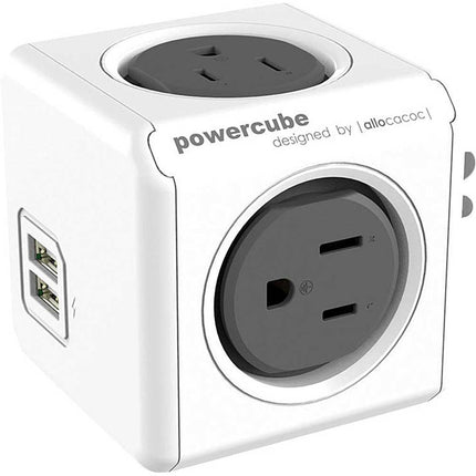 4-Outlet Surge Protector Dual USB, Gray