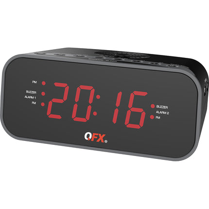 Alarm Clock Radio w/Dual USB Charging