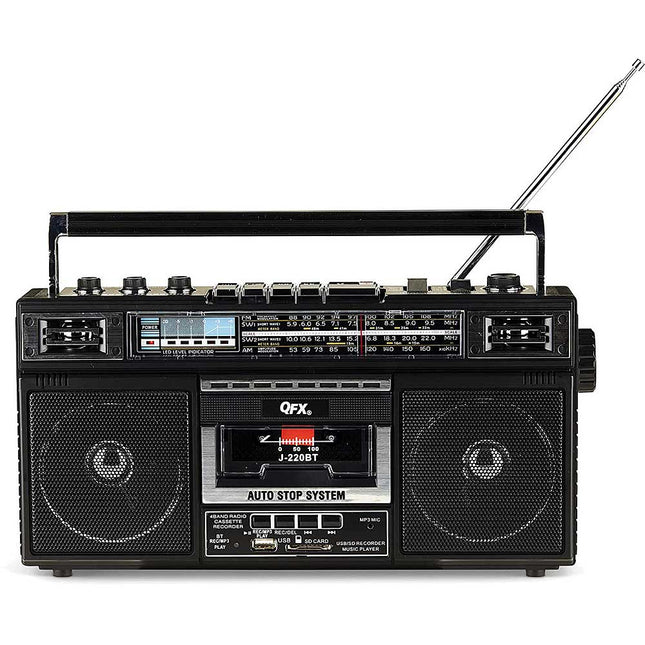 ReRun X Cassette Player Boombox with 4-Band Radio, MP3 Converter, and Bluetooth