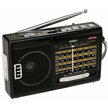 Rechargeable AM/FM/SW1-SW9 10-Band Portable FlashLight  Radio