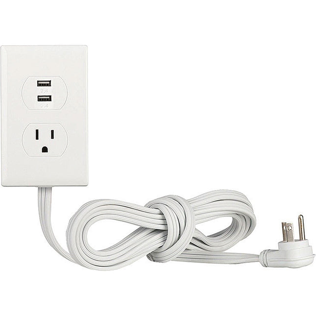 Power Strip with Outlet + 2 USB Ports