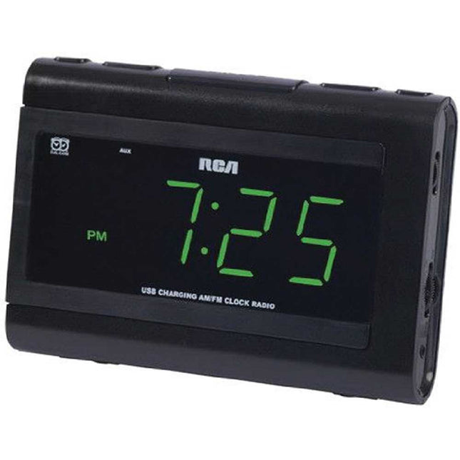 RC142 Dual Wake Alarm Clock Radio w/ USB Charging