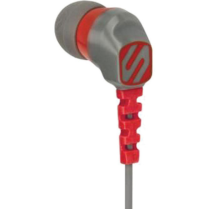 HPS200GYR Noise Isolation Earbuds w/ Earhooks, Gray/Red