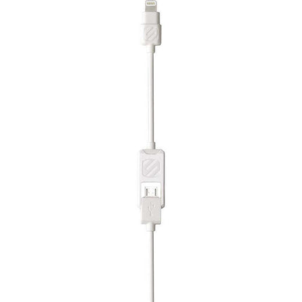 I2MWH Charge/Sync Cable For Lightning & Micro USB, White