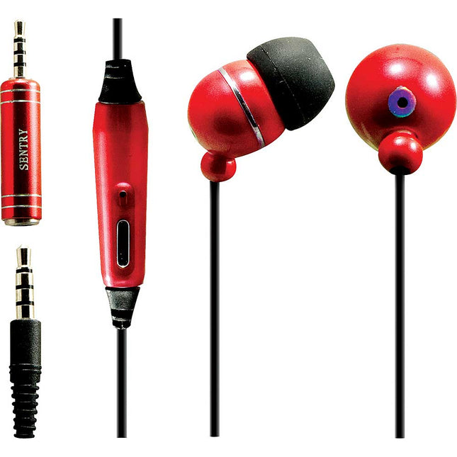 HM204 Ear-buds with Cell Phone Mic, Red