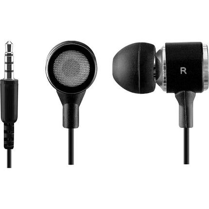 HO491 Metal Stereo Earbuds, Black