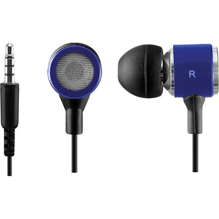 HO492 Metal Stereo Earbuds, Blue