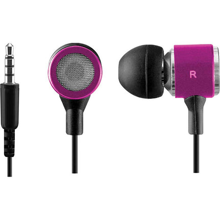 HO493 Metal Stereo Earbuds, Pink