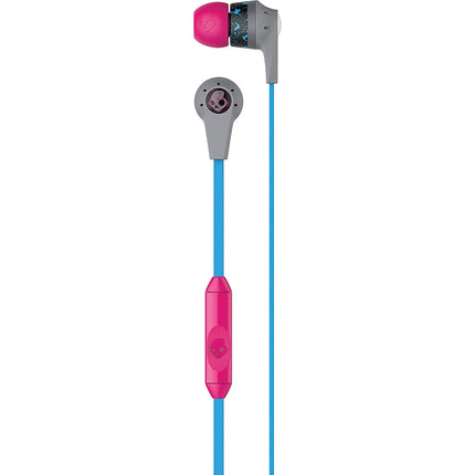 Ink'd 2.0 Micd In-ear Headphones with In-line Mic, Gray/Cyan/Gray