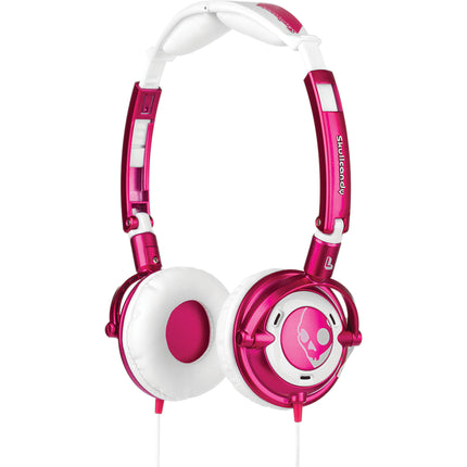 S5LWCY-096 "Lowrider" On Ear w/Mic Headphones, Pink/White