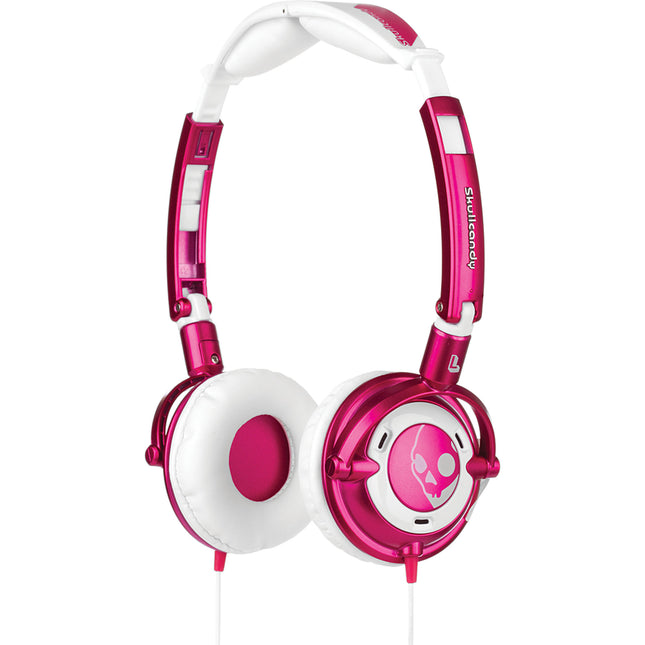 S5LWCY-096 "Lowrider" On Ear w/Mic Headphones, Pink/White