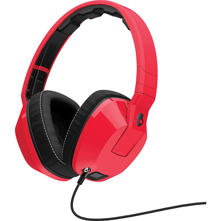 Crusher Headphones with Built-in Amplifier and Mic, Red/Black