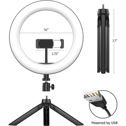 Portable Studio with 10” LED Ring Light