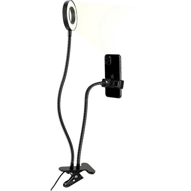 Adjustable Gooseneck Ring Light and Phone Holder