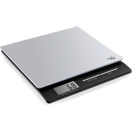 Professional Digital Kitchen and Postal Scale w/Tempered Glass Platform, Silver