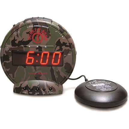 Bunker Bomb Loud Dual Alarm Clock with Bed Shaker