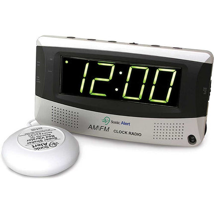 SBR350ss Sonic Boom Vibrating Alarm Clock w/ AM/FM Radio