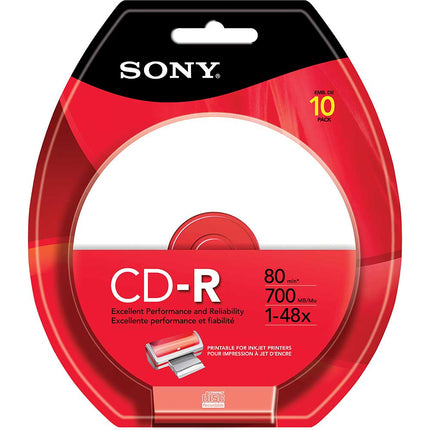 10CDQ80RBP 48X Printable CD-R, 10 Pack