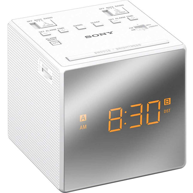 ICF-C1TWH Dual Alarm Clock w/ FM/AM Radio, White