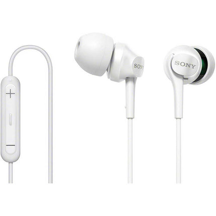 MDR-EX100IP/W In-Ear Headphones w/Mic, White