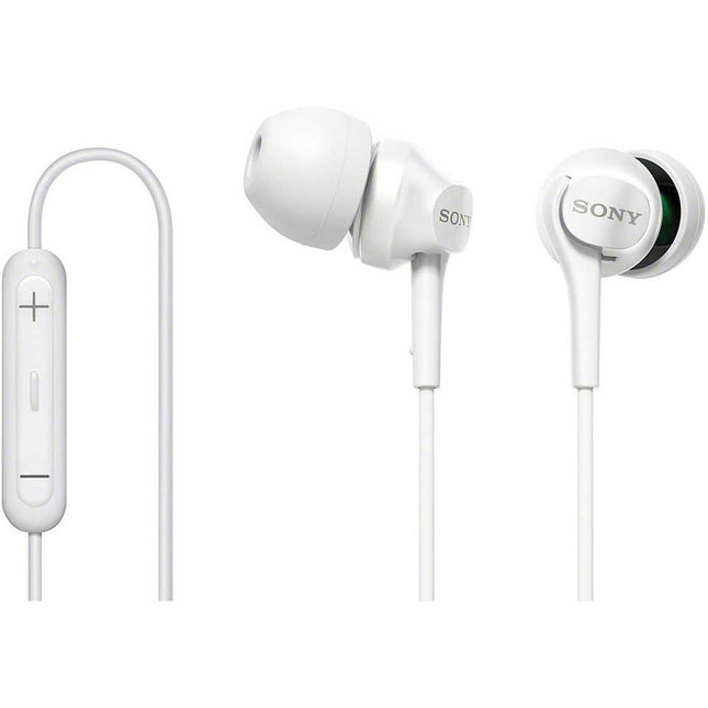 MDR-EX100IP/W In-Ear Headphones w/Mic, White