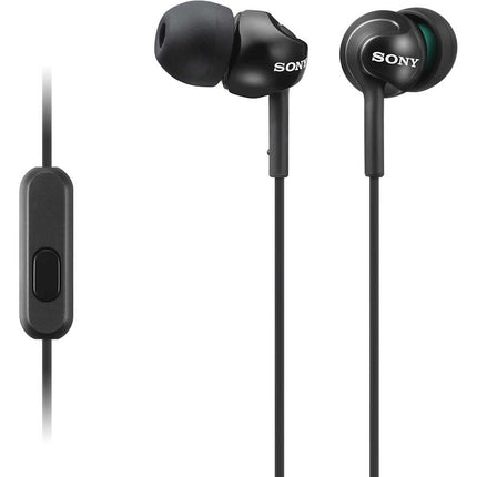MDR-EX110AP/B Earbud Headset w/ Mic & Remote, Black