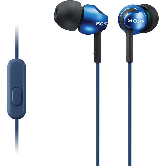 MDR-EX110AP/L Earbud Headset w/ Mic & Remote, Blue