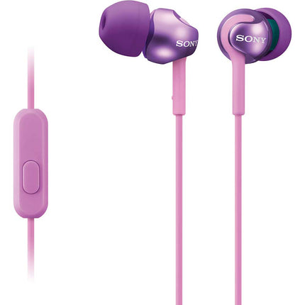 MDR-EX110AP/V Earbud Headset w/ Mic & Remote, Violet