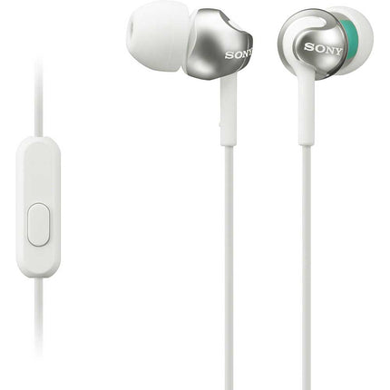 MDR-EX110AP/W Earbud Headset w/ Mic & Remote, White