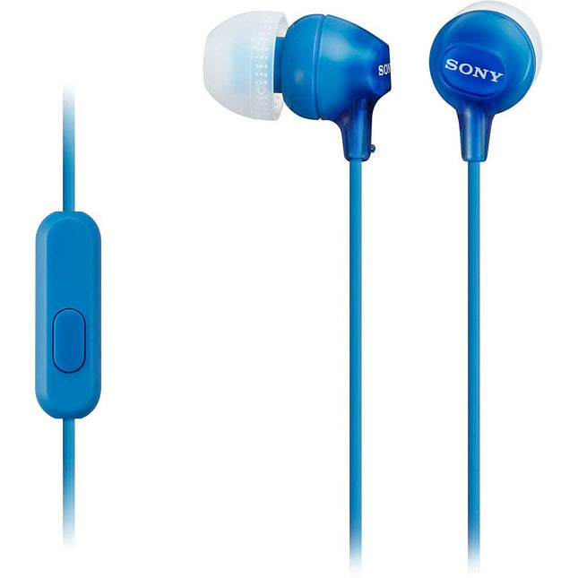 Wired Earbud Headphones w/Mic, Blue