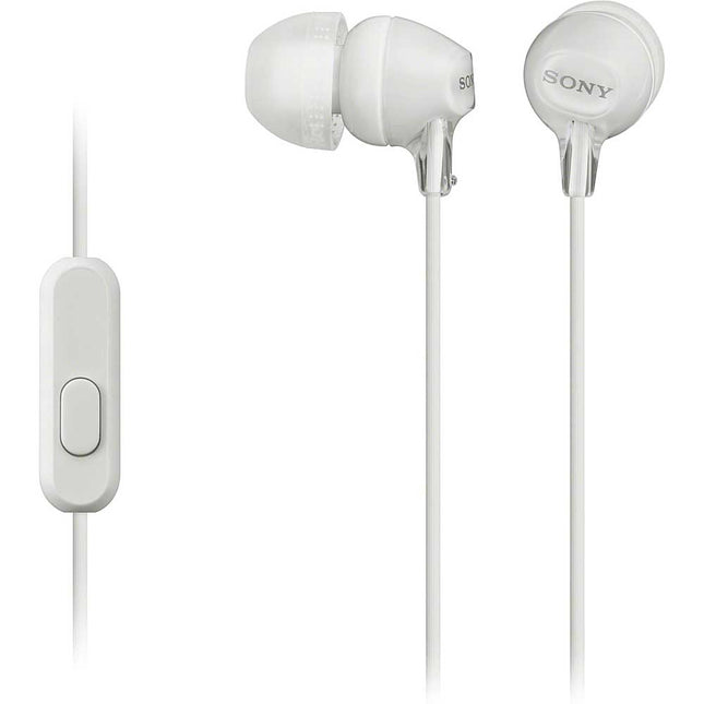 Wired Earbud Headphones w/Mic, White