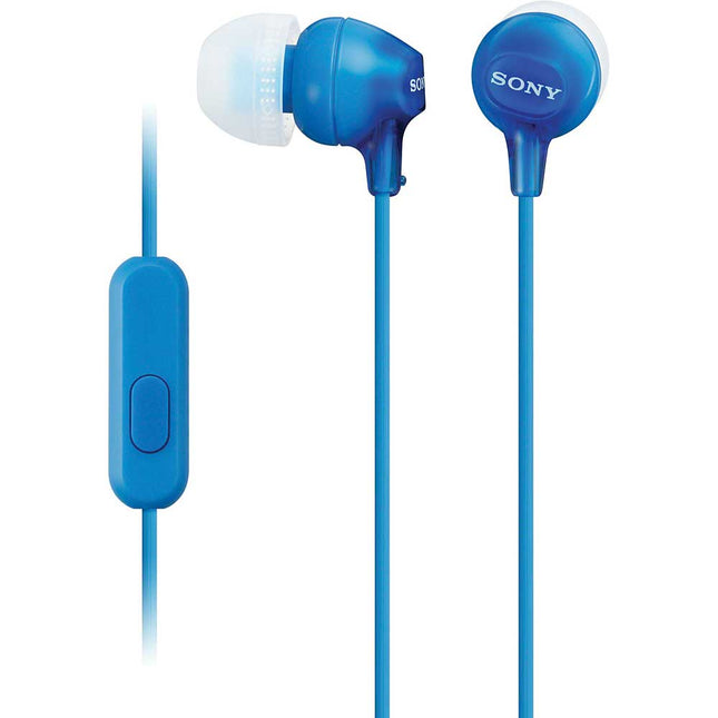 MDR-EX15AP/L Fashion Earbuds w/Mic, Blue