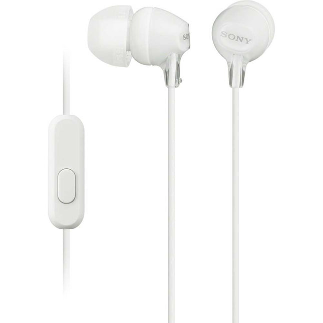 MDR-EX15AP/W Fashion Earbuds w/Mic, White