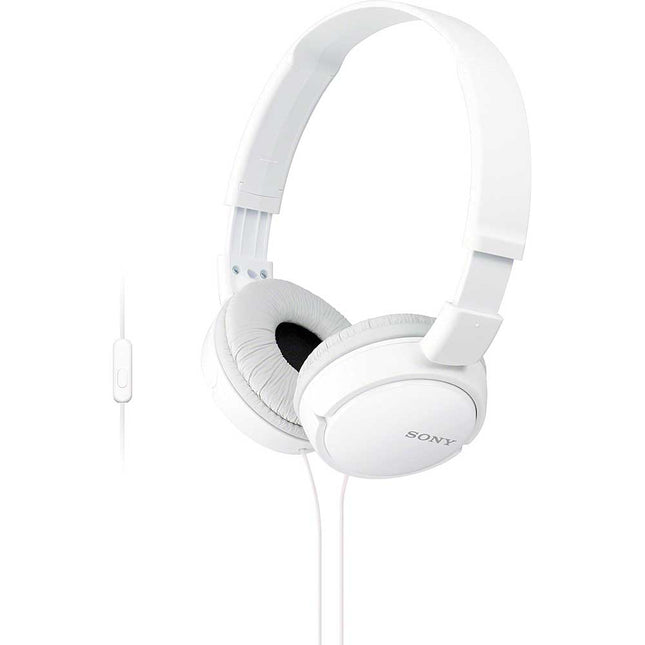 MDR-ZX110AP/WHI XB Smartphone Headset w/Mic & Remote, White