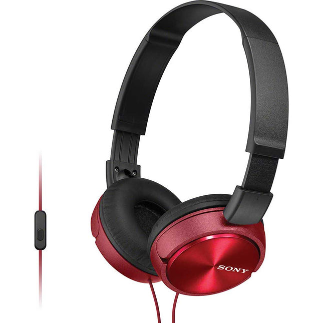 MDR-ZX310AP/R ZX Series Headphones w/ Mic & Remote, Red