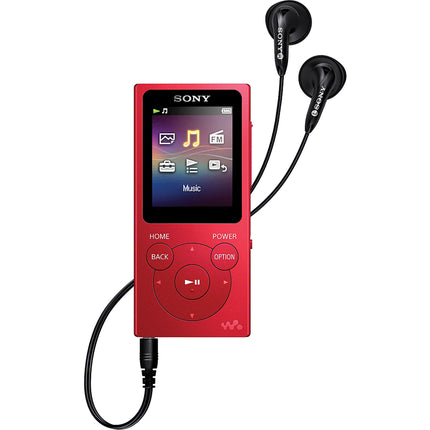 16GB NW-E395 Series Walkman Digital Music Player, Red