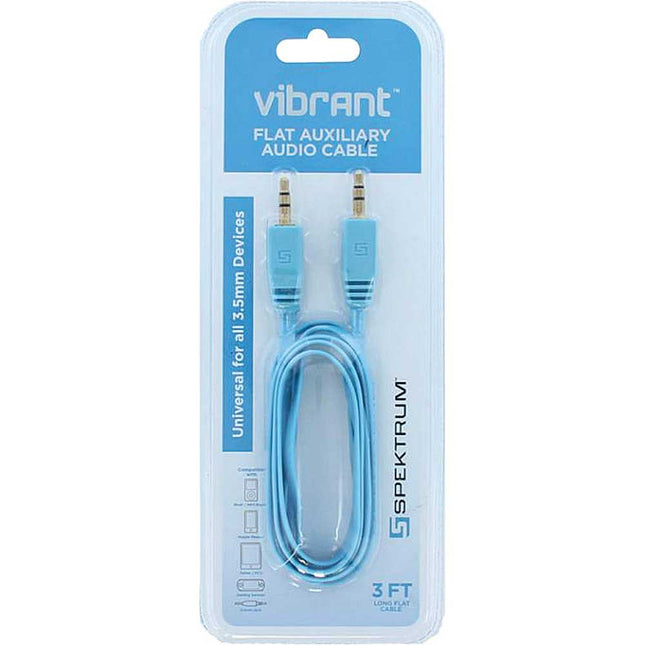 SPK-AUXFBL Flat Auxiliary Audio Cable, Blue
