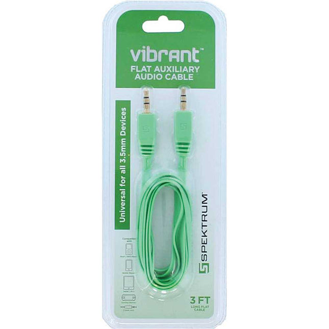 SPK-AUXFGR Flat Auxiliary Audio Cable, Green