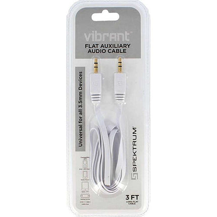 SPK-AUXFWH Flat Auxiliary Audio Cable, White