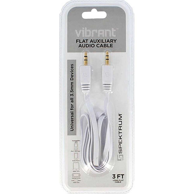 SPK-AUXFWH Flat Auxiliary Audio Cable, White