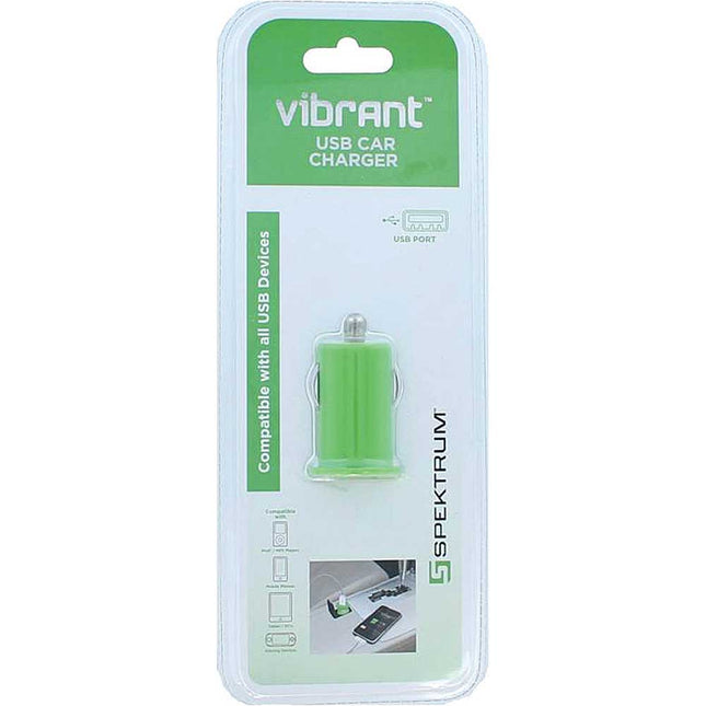 SPK-USBC1GR USB Car Charger, Green