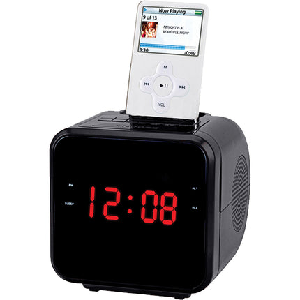 1.2" Ipod-Iphone Docking Station With Am-Fm Radio And Alarm Clock, Black