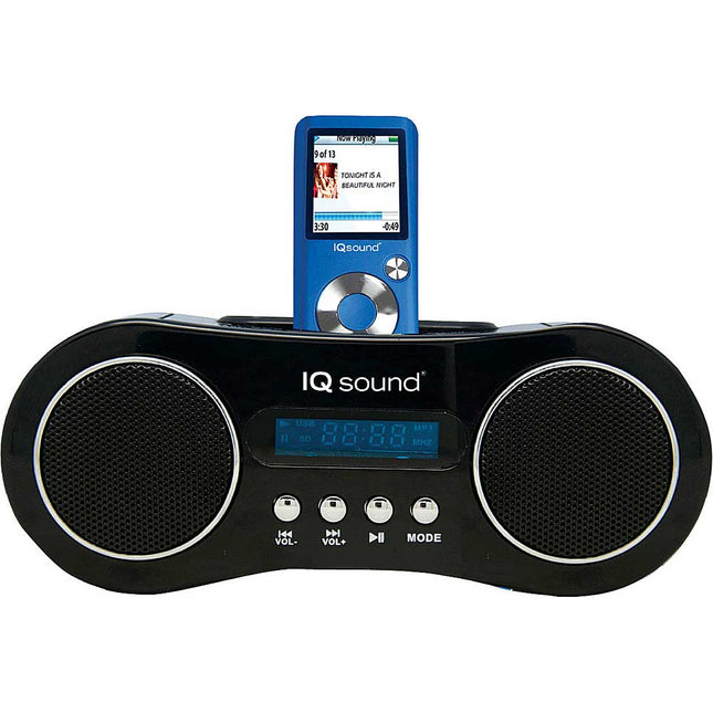 IQ-1304BK Portable Media Speaker w/ iPod Dock, Black