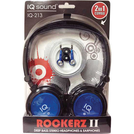 IQ213BL Deep Bass Headphones & Earphones, Blue