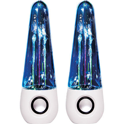 Dual Bluetooth® Water Dancing Color Changing Speakers 15.5", White