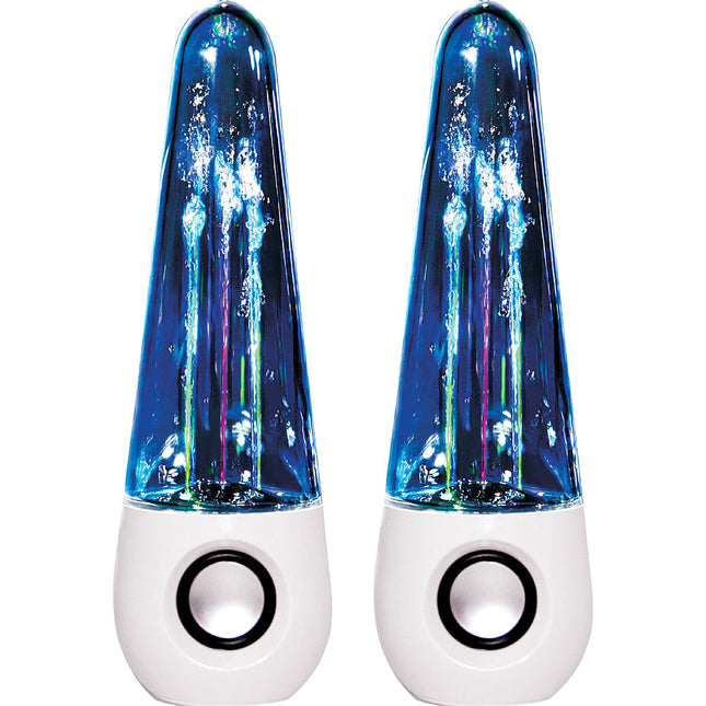 Dual Bluetooth® Water Dancing Color Changing Speakers 15.5", White